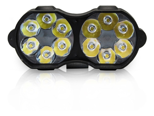 Faro 12 Led Redondo Doble Mini Moto Con Estrobo 