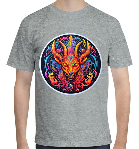 Playera Diseño Baphometh Psicodelico - Terror - Misterio