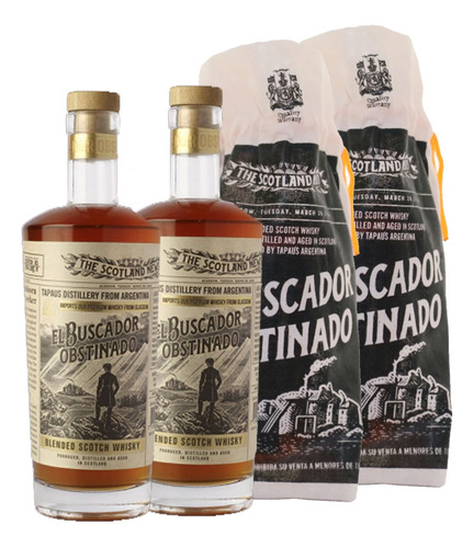 Pack 2 Whisky El Buscador Obstinado Blended Scotch X750cc