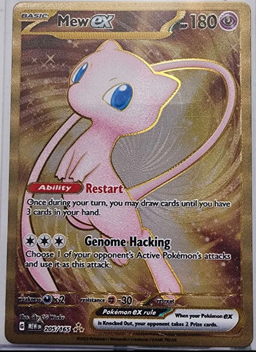 Carta Pokemon Mew Ex Metal Dorada - 151