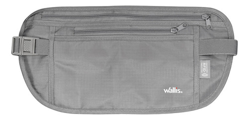 Cartera De Seguridad Wallis, Para Cintura, Protección Rfid Color Gris oscuro Diseño de la tela Liso