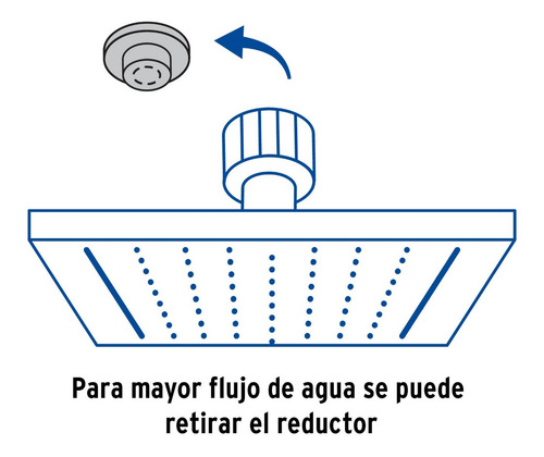 Regadera Cuadrada 6'' Acero Inox Con Brazo Satín Foset 47742