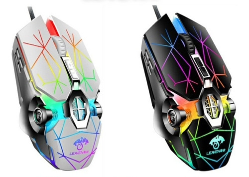 Mouse Gamer Usb 7 Botones Con Luces Rgb Gaming Leaven Pc