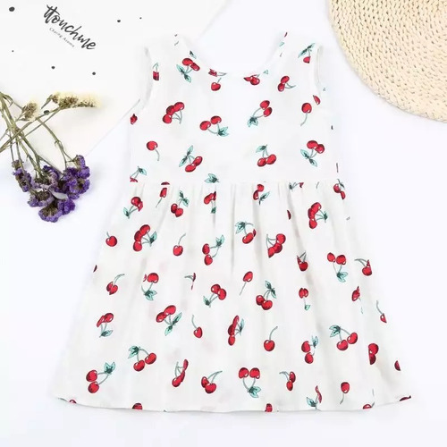 Vestido Importado Exclusivo Diseño Frutitas Para Niñas