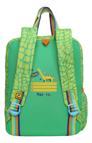 Mochila Infantil Niño Pepa Dino Volcan Verde Head