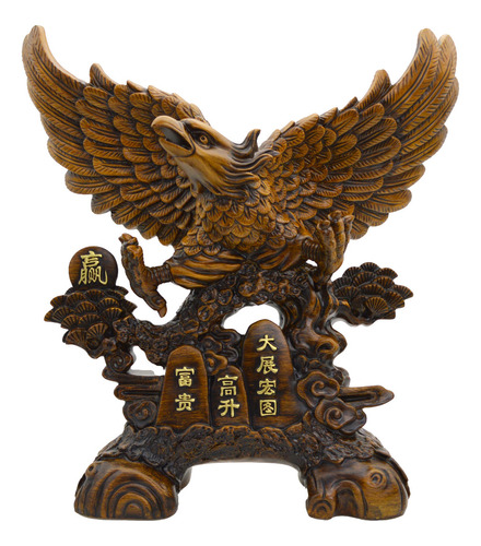 Figura Decorativa Águila Con Alas Abiertas De Resina 39x41cm