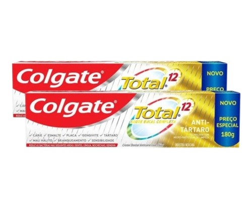 Colgate Total 12 Antisarro 180g - 2 Pastas De Dientes