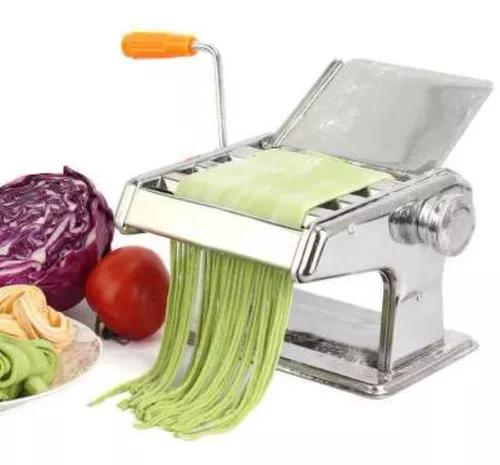 Newhai Máquina eléctrica familiar para hacer pasta, máquina para hacer  fideos, pasta de pasta, rodillo de espagueti, máquina de prensado de acero