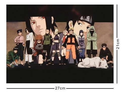 Naruto Cromo Poster Tamaño Carta Crew Sasuke Sharingan