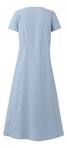 I Vestido De Playa Sin Mangas Con Cuello Redondo Y Color Lis
