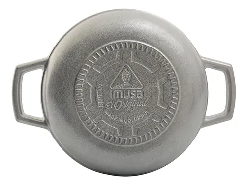 Caldero Imusa 24 Cm Aluminio Fundido Con Tapa De Vidrio