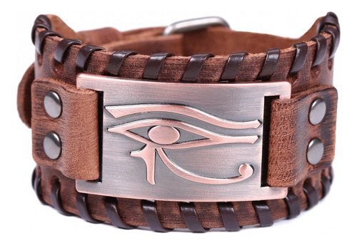 Teamer Vintage Amuleto Ojo De Horus Pulsera De Cuero Brazale