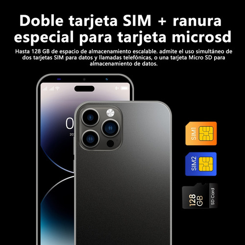 Teléfono Inteligente Android Barato I14 Mini 5.0 Pulgadas Negro
