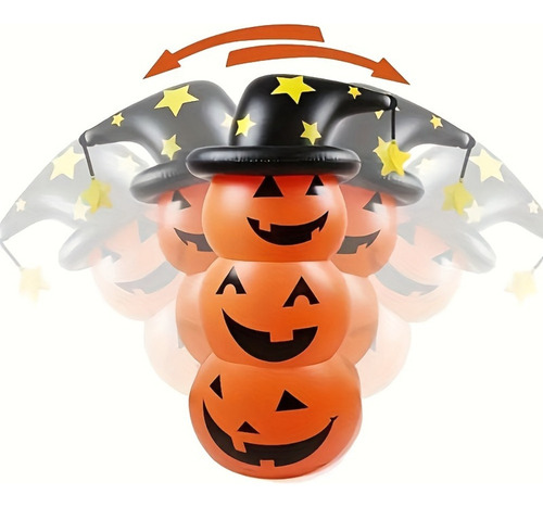 Sombrero Inflable De Bruja Negra Con Forma De Calabaza, Deco
