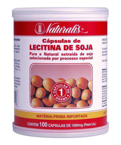 Lecitina De Soja 1000mg 100 Cápsulas Naturalis