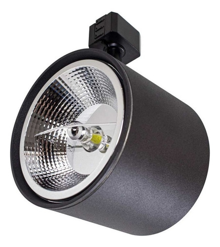 Spot Alumínio P/ Trilho Eletrificado + Led Ar111 St2301 Cor Preto Bivolt - Branco Frio 6500k