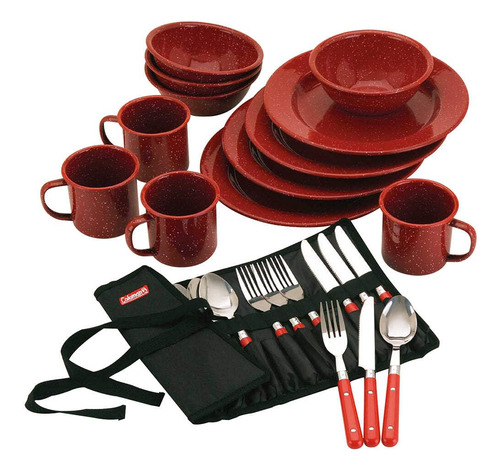 Conjunto De Cozinha Coleman Speckled Enamelware, 24 Peças, V