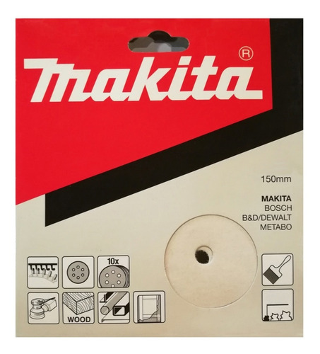 Imagen 2 de 5 de 10 Discos Lijadores Makita 150 Mm Con Velcro Apto Pintura