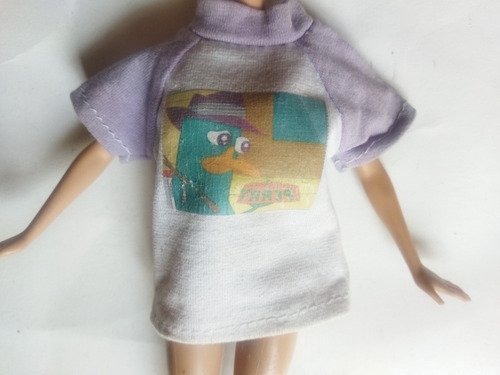 Barbie Solo Ropa Camisa Perri El Ornitorrinco Playera Blanca