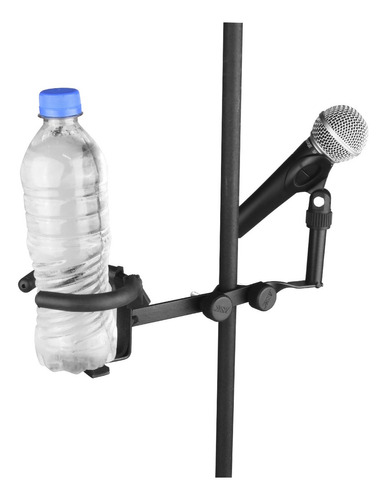 Suporte C10 Ask Duplo Para Microfone E Bebida No Pedestal Cor Preto