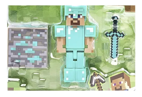 Figura Minecraft Armadura Diamond Steve - Blakhelmet E