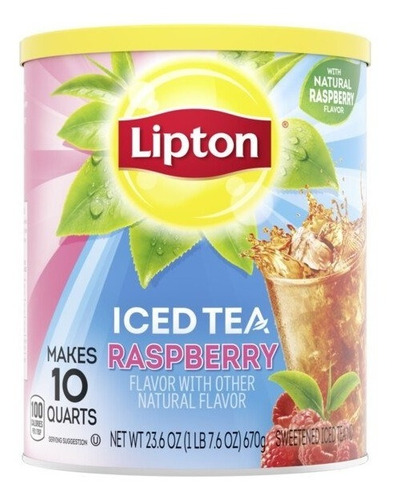 Lipton polvo iced tea americano bote de te helado frambuesa 670g