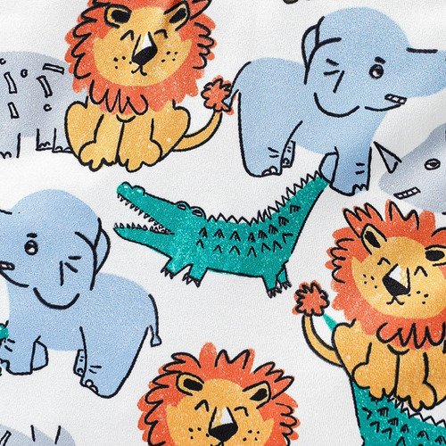 Conjunto Verano Para Bebé Con Moño Y Estampado De Animales Blanco 0-3 M