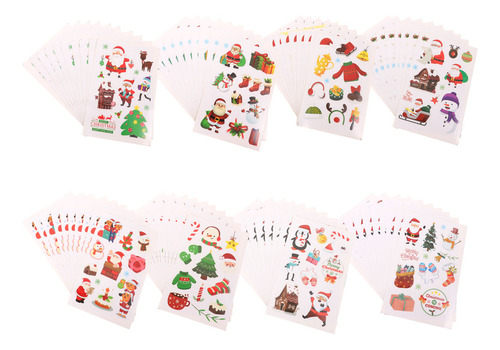 Ay 80pcs Pegatinas Removibles De Dibujos Animados Navideños