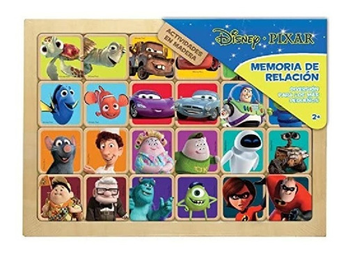 Juego De Memoria En Madera Disney Pixar Novelty 24 Fichas 