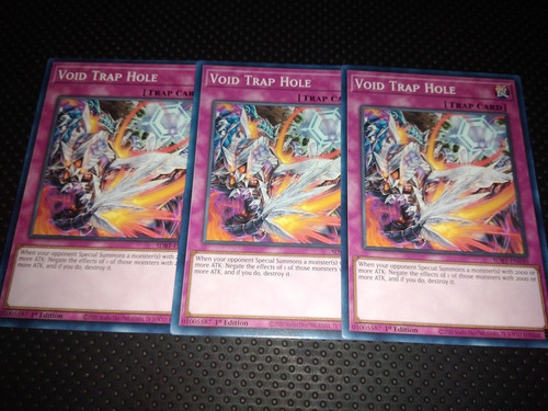 Set 3 Cartas Konami Yugioh Void Trap Hole 