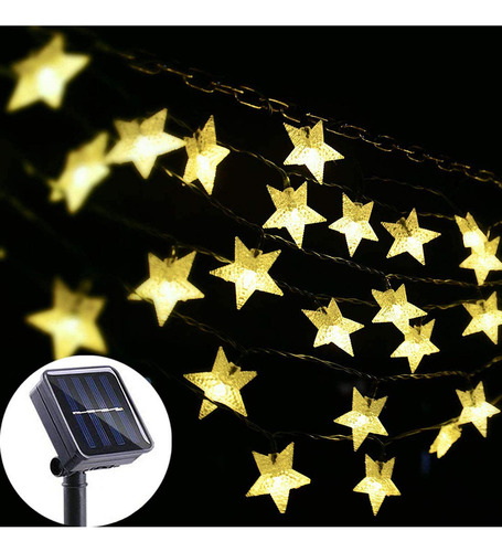 Guirnalda De Luces Solares Con Forma De Estrella, Funciona P
