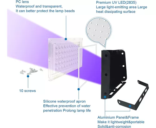 Luz Negra 50 W Reales Led Uv Ultravioleta Parled Reflector