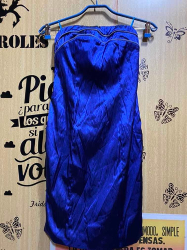 Vestido Strapless | Fiesta | Azul Marino | Cierre En Espalda
