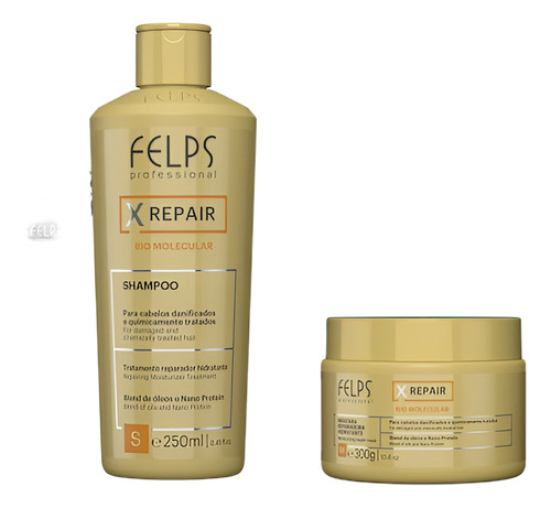 Kit Felps X Repair Shampoo 250ml + Mascara 300g