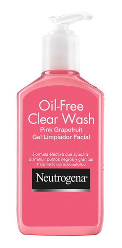 Oil Free Clear Wash Gel Limpiador Facial - Neutrogena 177 Ml
