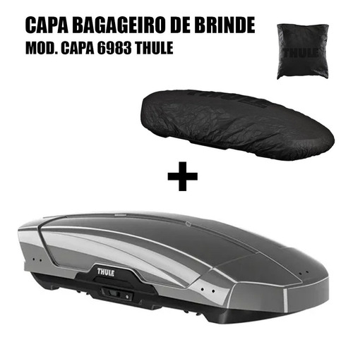 Bagageiro Thule Motion Xt 400l Cinza + Capa Protetora 