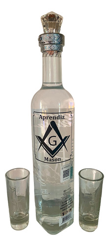 Botella Tequila Personalizado / Aprendiz Mason Plata