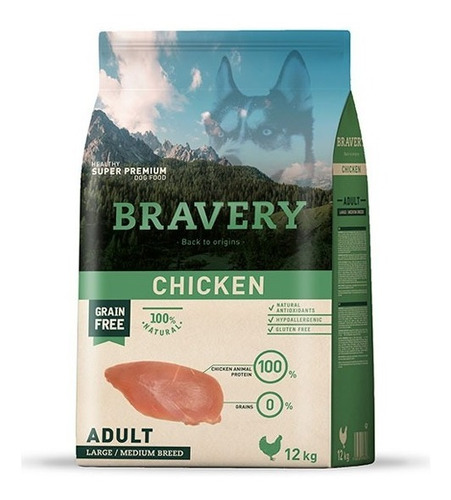 Bravery Chicken Adult Large/medium Breeds 4 Kg