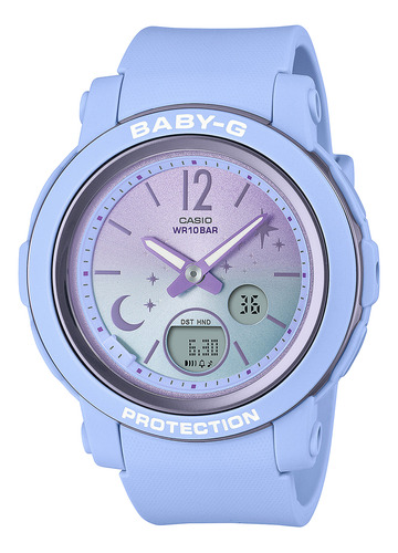Reloj Mujer Casio Bga-290ds-2adr Baby-g Correa Lila Bisel Lila Fondo Lila