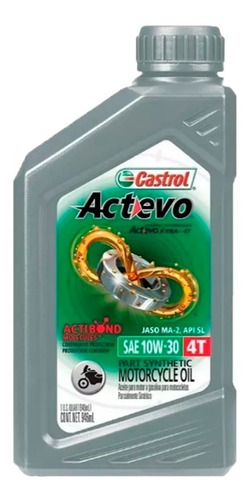  Aceite Motor Moto 4t 10w-30 Xtra Actevo 946ml Castrol
