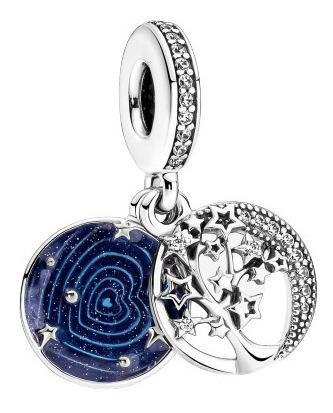 Pandora Charm Colgante Arbol & Luna De La Galaxia, Plata 925