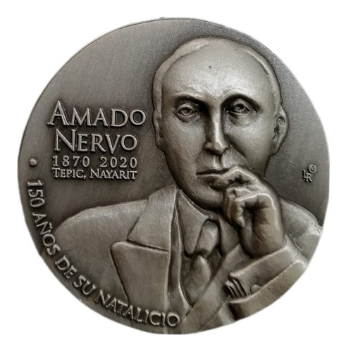 Medalla 150 Años Del Natalicio De Amado Nervo De Pewter