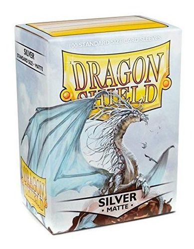 Dragon Shield Matte Silver 100 Mangas Protectoras De Cubiert