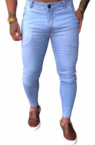 Imagem 3 de 3 de Calça Alfaiataria Jeans Skinny Masculina Social C/ Elastano