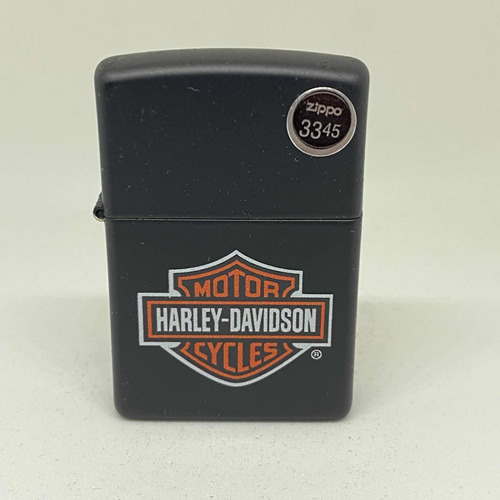 Encendedor Zippo Harley Davidson Escudo Negro Mate + Regalo