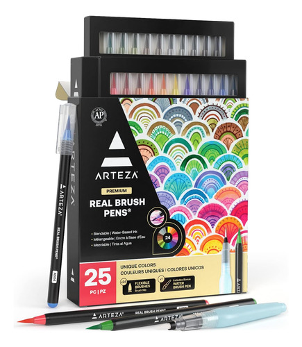 Arteza Real Brush Pens, 24 Marcadores Acuarela Pintura Y Y