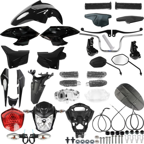 Carenagem Farol Pisca Aba Fan 160 2022 2023 2024 Preto
