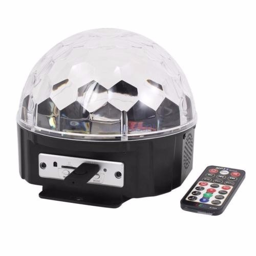 Luz Boliche Led Bola Ritmica Magic Ball Dj Fiesta Sd Usb