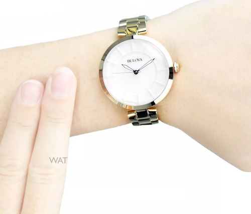 Reloj Bulova 97l142 Dress White para mujer, 38 mm, fondo blanco