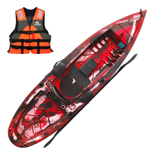 Kayak Caiaker Robalo 1 Plaza Resistente Estable Aventureros Color Camo Rojo